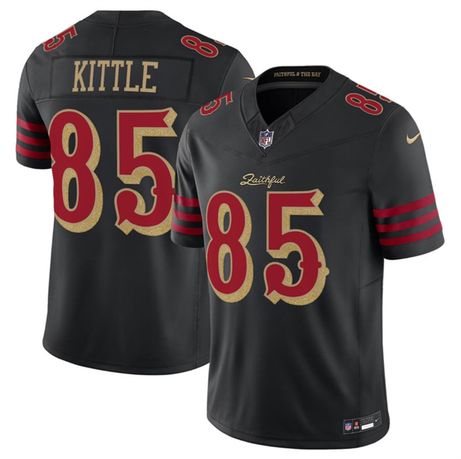 Men's Black San Francisco 49ers #85 George kittle 2025 F.U.S.E. “Rivalries” Vapor Limited Stitched Football Jersey